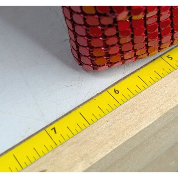 Vintage Red Sequin Metal Mesh Clutch READ - Picture 6 of 6